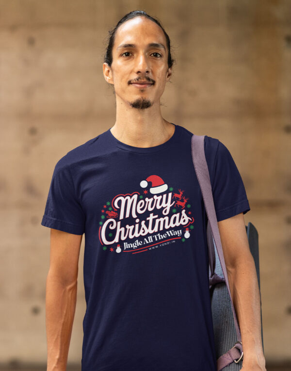 merry christmas jingle all the way navy blue