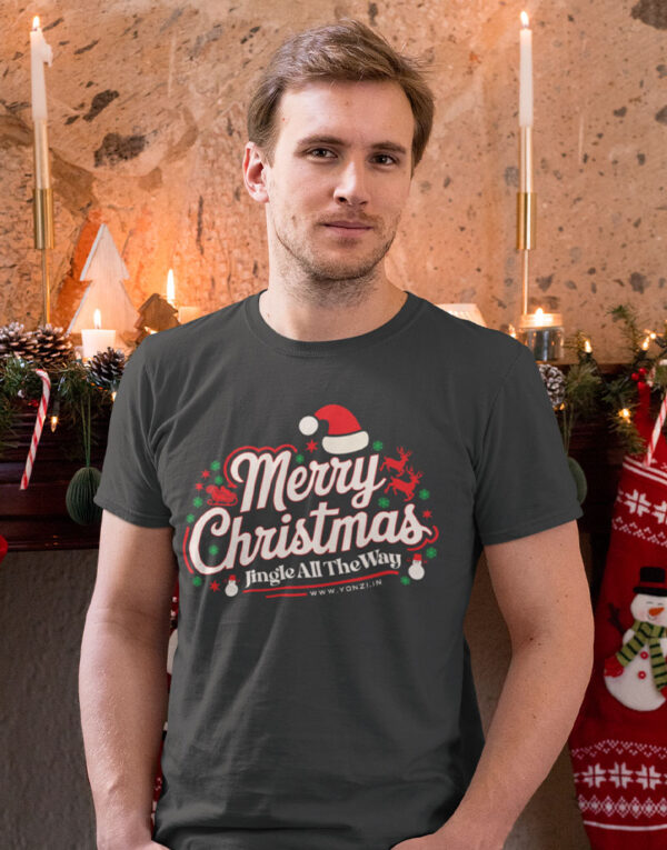 merry christmas jingle all the way steel grey