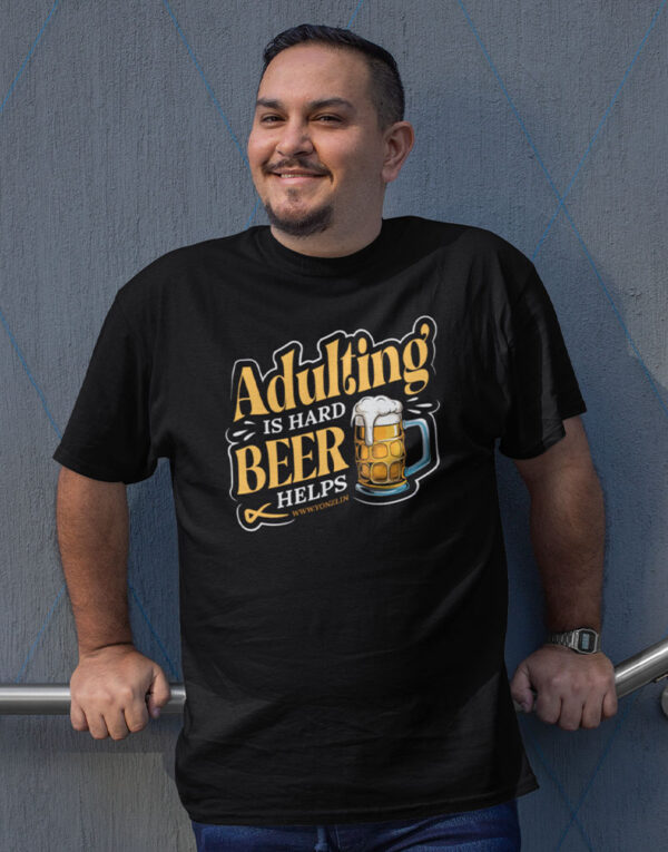adulting is hard beer helps oversized classic black
