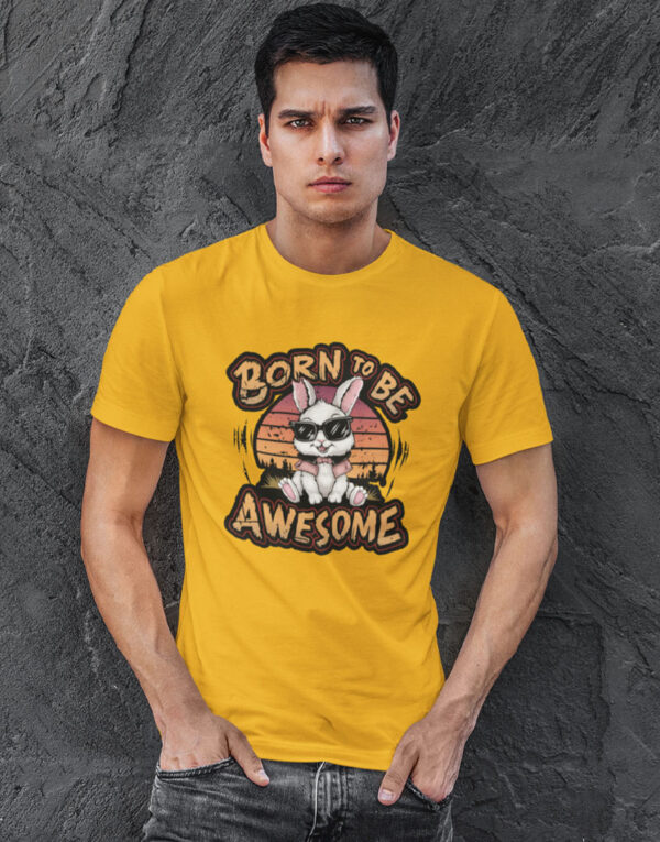 born to be awesome mustard yellow