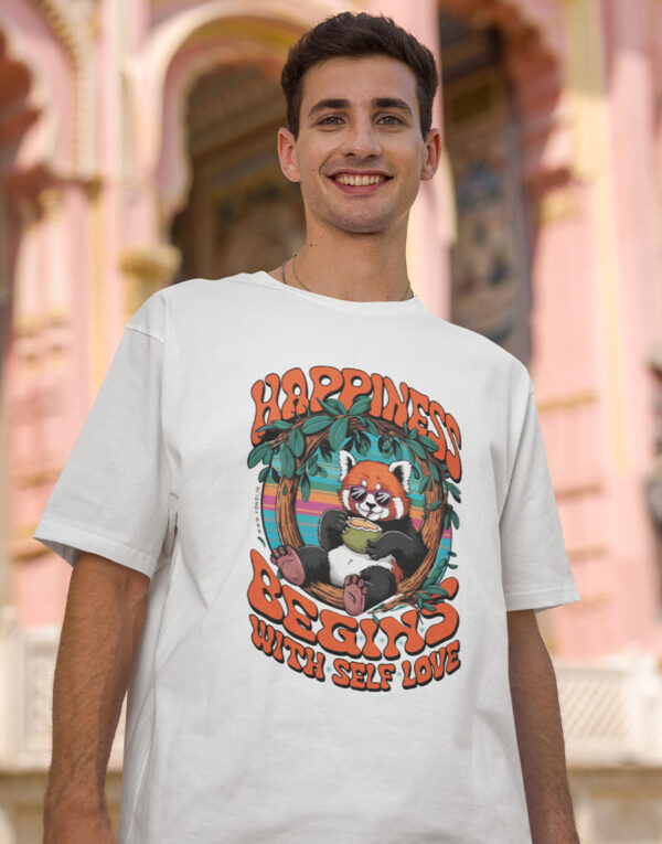 happyness begins with self love oversized standard white
