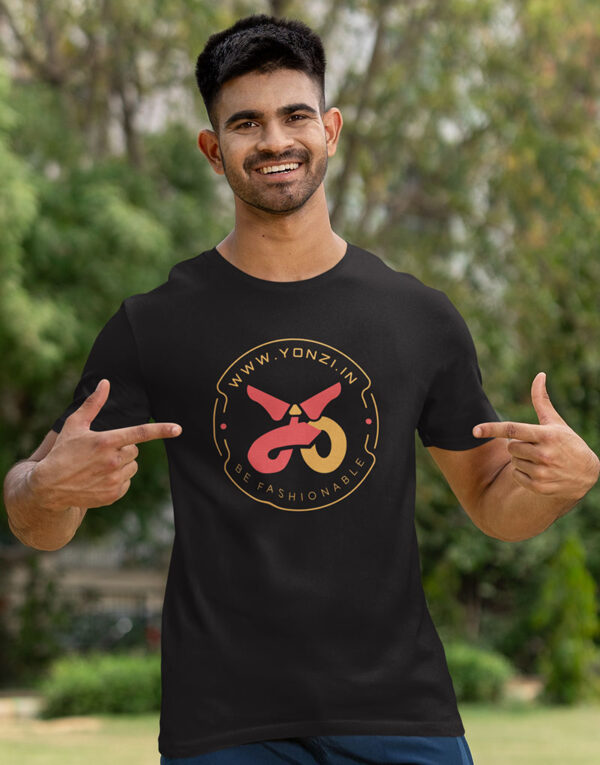 yonzi be fashionable brand dark t shirt black