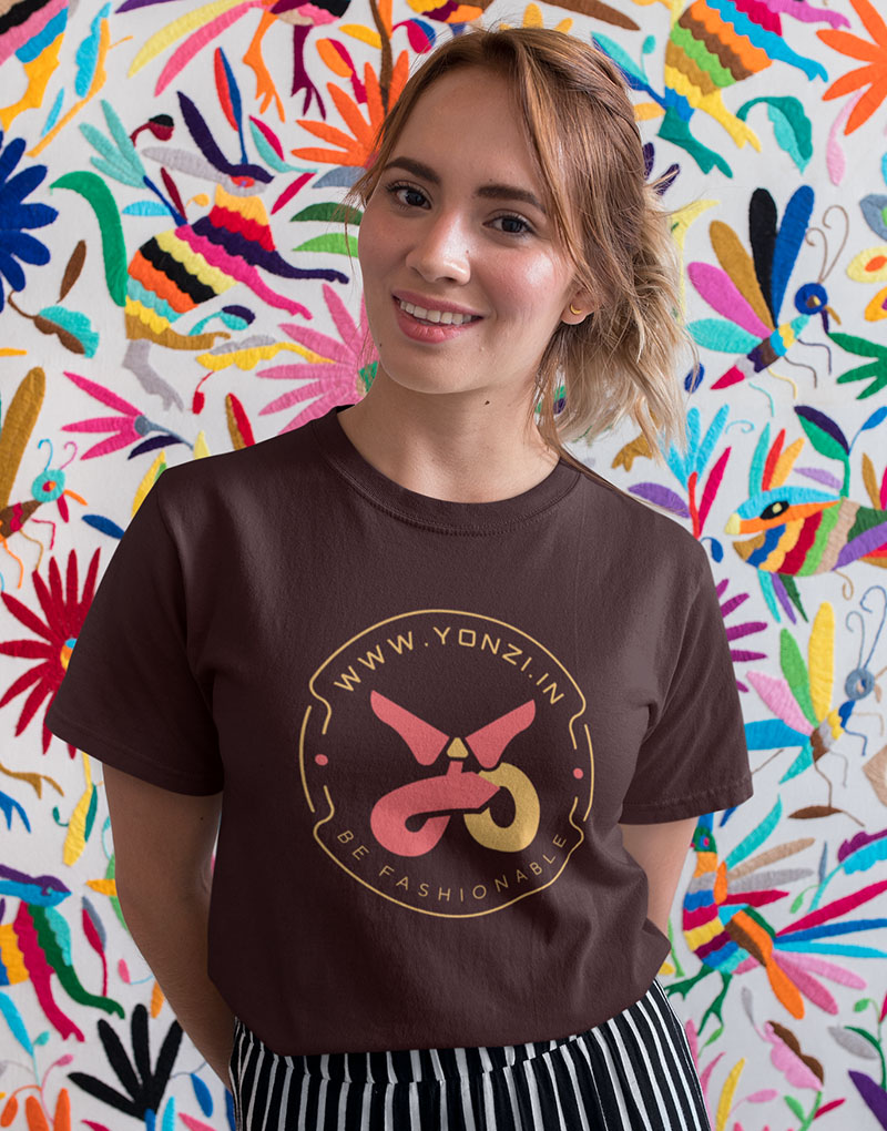 yonzi be fashionable brand dark t shirt coffee brown