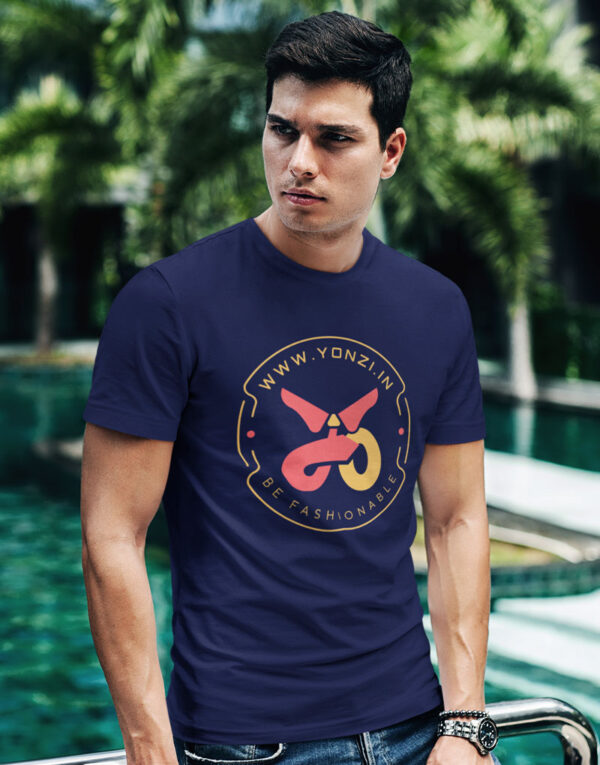 yonzi be fashionable brand dark t shirt navy blue