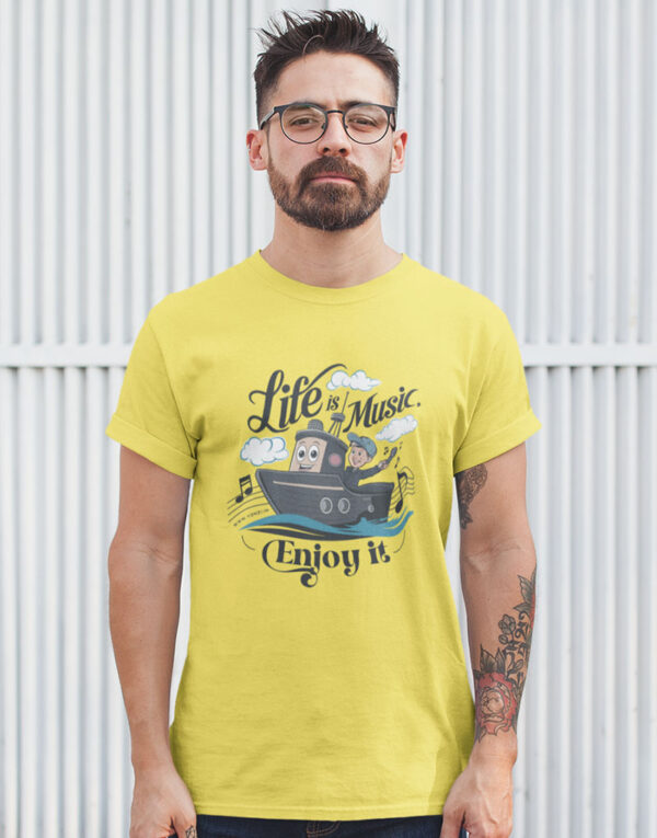 life is music enjoy it classic new yellow